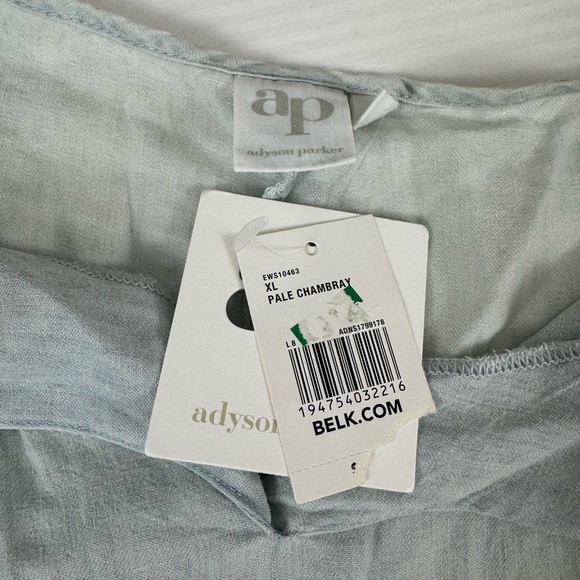 Adyson Parker Chambray Ruffle Blouse XL Cottagecore Feminine Coastal Prairie - Picture 5 of 10